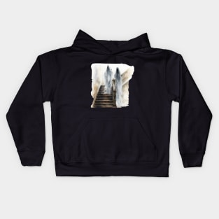 Spooky Ghosts On Staircase Kids Hoodie